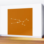 Taurus Zodiac Star Constellation Line Art Orange Wall Mural Gallery Image 2