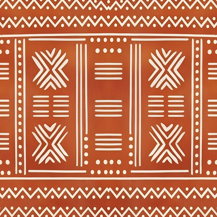 Geometric Tribal Pattern on Terracotta Coffee Mug Gallery Image 2