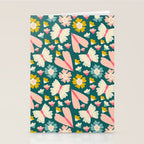 Floral Stripe Stationery Card Gallery Image 2