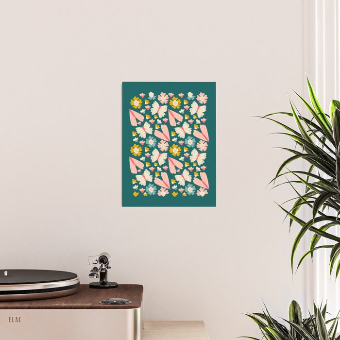 Floral Stripe Poster Gallery Image 2
