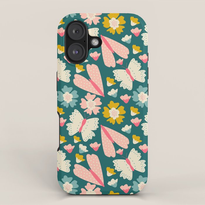 Floral Stripe iPhone Case Gallery Image 1