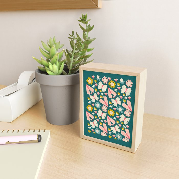 Floral Stripe Mini Art Print Gallery Image 2