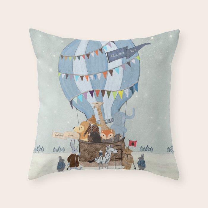 little adventure days Throw Pillow Gallery Image 6