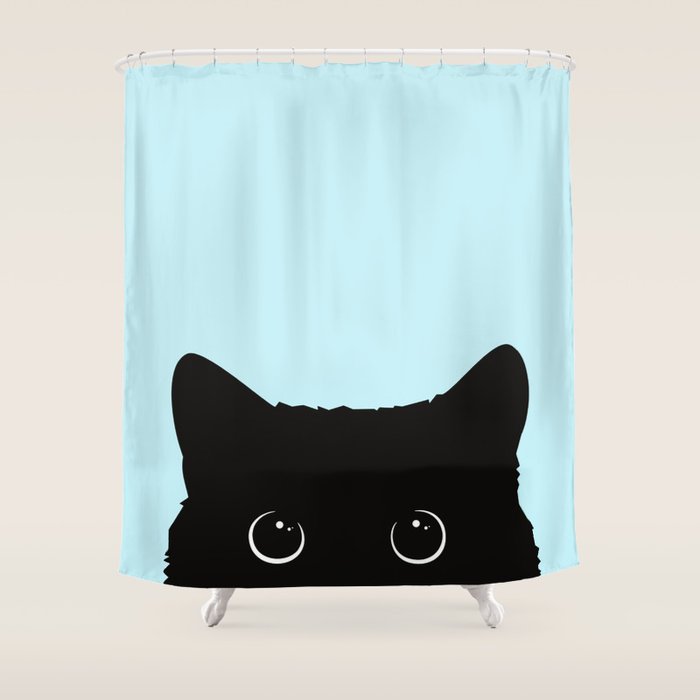 Black cat I Shower Curtain Gallery Image 1