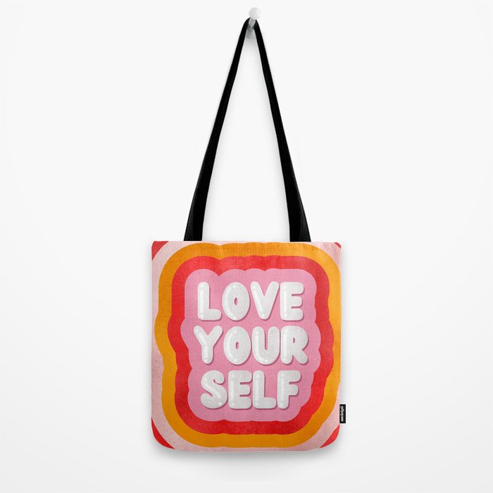Love Yourself retro type Tote Bag Gallery Image 2
