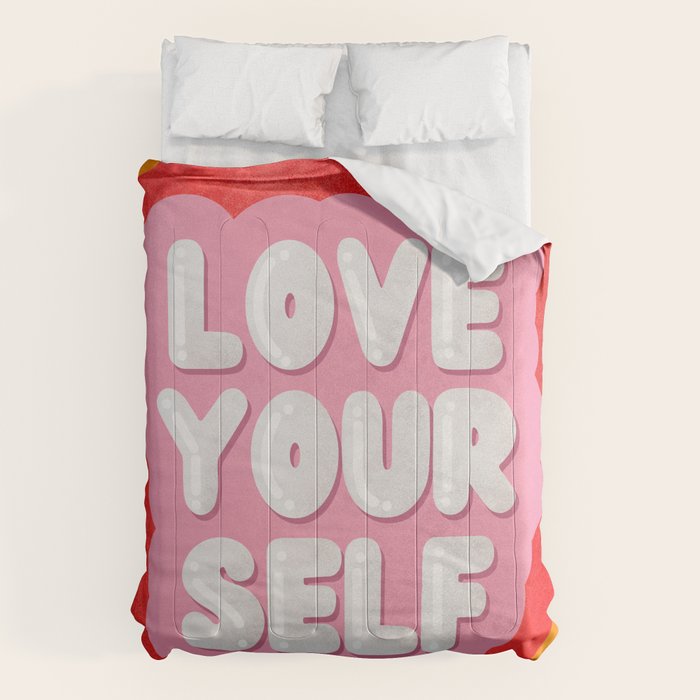 Love Yourself retro type Comforter Gallery Image 6