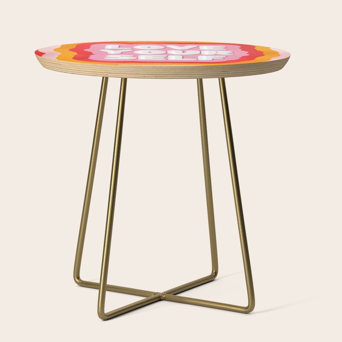 Love Yourself retro type Side Table Gallery Image 1