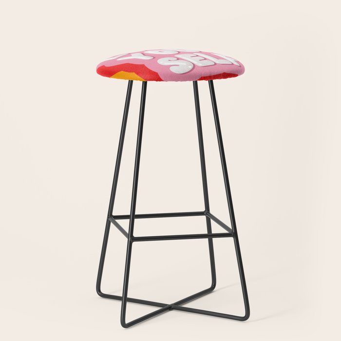 Love Yourself retro type Stool Gallery Image 1