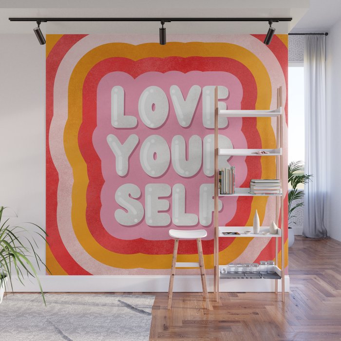 Love Yourself retro type Wall Mural Gallery Image 1