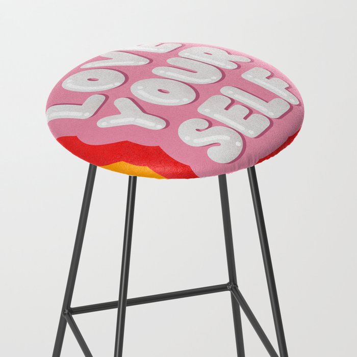 Love Yourself retro type Stool Gallery Image 2