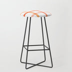Retro Peachy Pink Summer Check Pattern Stool Gallery Image 1