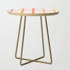 Retro Peachy Pink Summer Check Pattern Side Table Gallery Image 1
