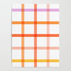 Retro Peachy Pink Summer Check Pattern Poster Gallery Image 4