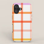 Retro Peachy Pink Summer Check Pattern iPhone Case Gallery Image 1