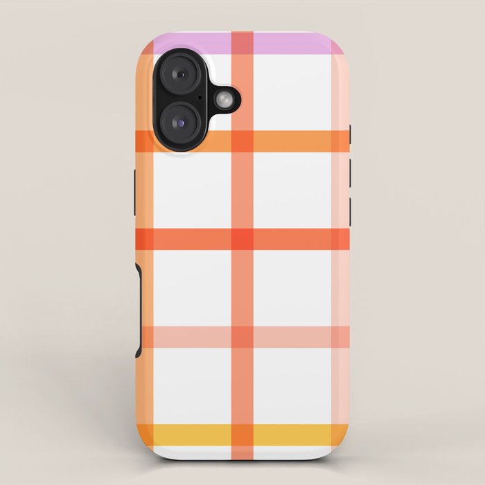 Retro Peachy Pink Summer Check Pattern iPhone Case Gallery Image 1