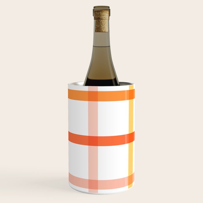 Retro Peachy Pink Summer Check Pattern Wine Chiller Gallery Image 3