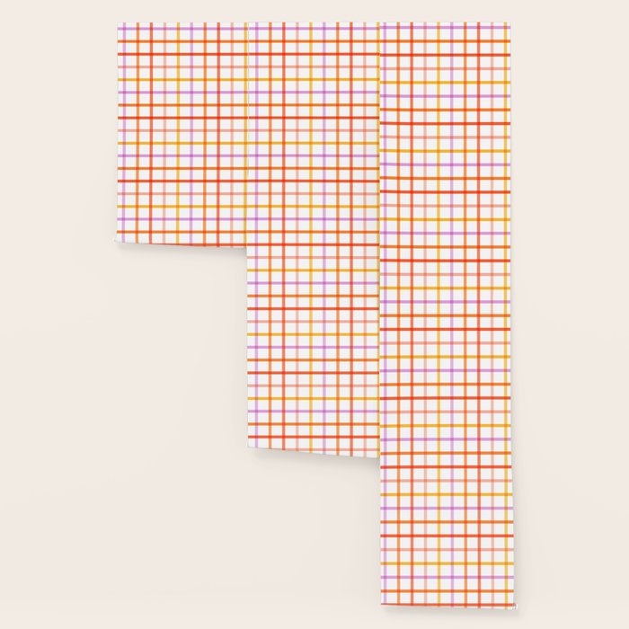 Retro Peachy Pink Summer Check Pattern Wallpaper Gallery Image 3
