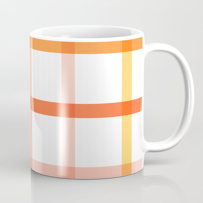Retro Peachy Pink Summer Check Pattern Coffee Mug Gallery Image 1