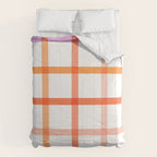 Retro Peachy Pink Summer Check Pattern Comforter Gallery Image 6