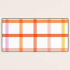Retro Peachy Pink Summer Check Pattern Desk Mat Gallery Image 3