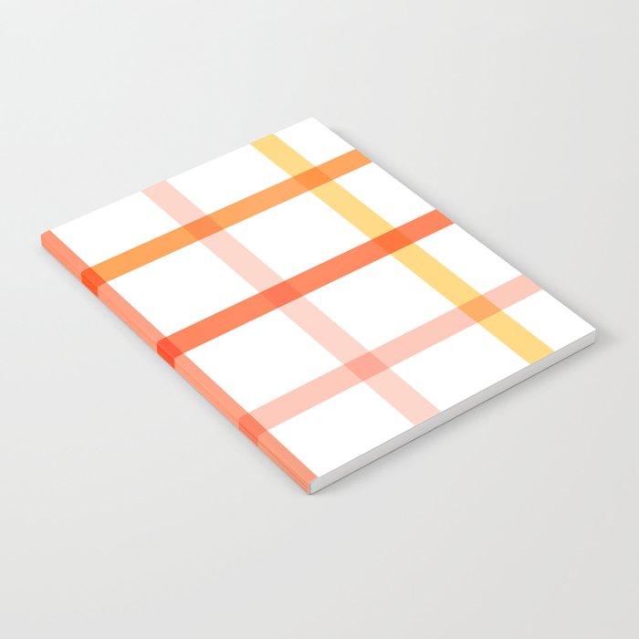 Retro Peachy Pink Summer Check Pattern Notebook Gallery Image 2
