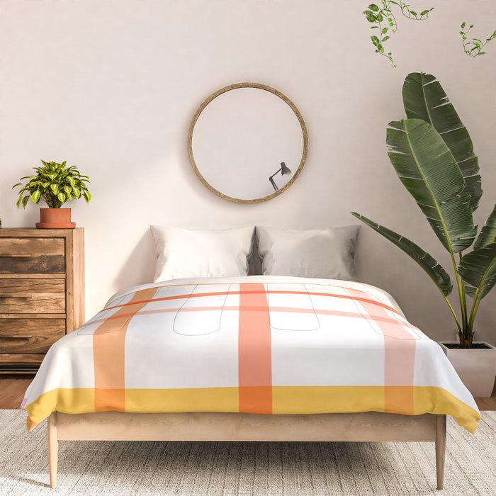 Retro Peachy Pink Summer Check Pattern Comforter Gallery Image 3