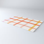 Retro Peachy Pink Summer Check Pattern Rug Gallery Image 3