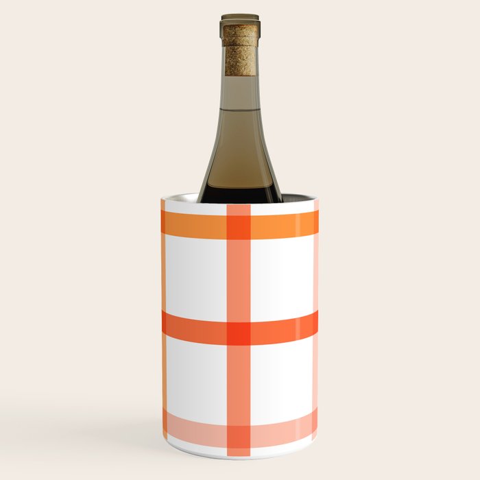 Retro Peachy Pink Summer Check Pattern Wine Chiller Gallery Image 1