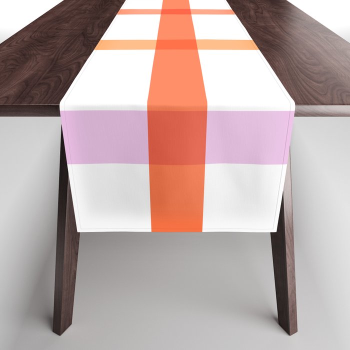 Retro Peachy Pink Summer Check Pattern Table Runner Gallery Image 1