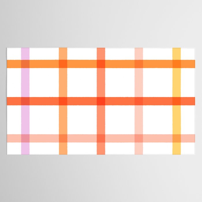 Retro Peachy Pink Summer Check Pattern Tablecloth Gallery Image 2