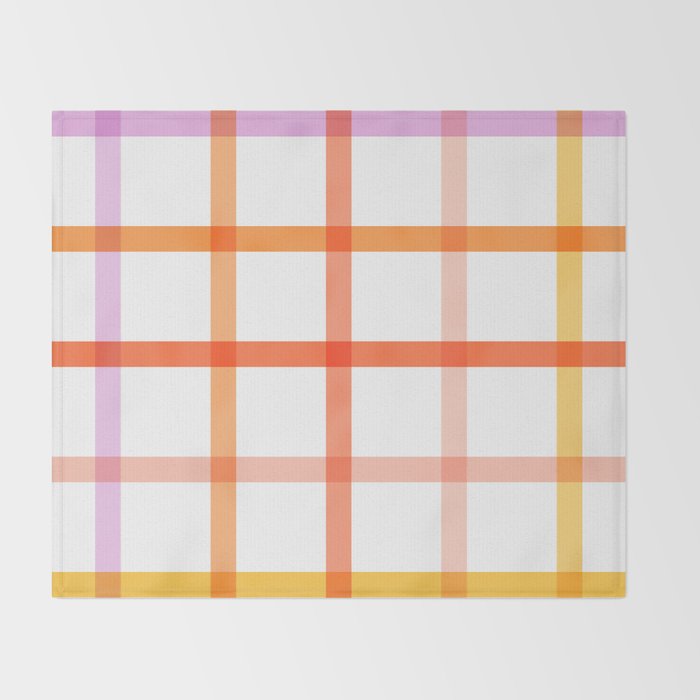 Retro Peachy Pink Summer Check Pattern Throw Blanket Gallery Image 2