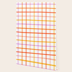 Retro Peachy Pink Summer Check Pattern Wallpaper Gallery Image 2
