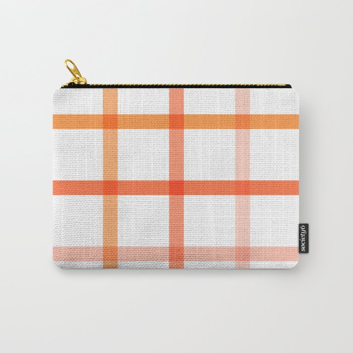 Retro Peachy Pink Summer Check Pattern Carry All Pouch Gallery Image 1