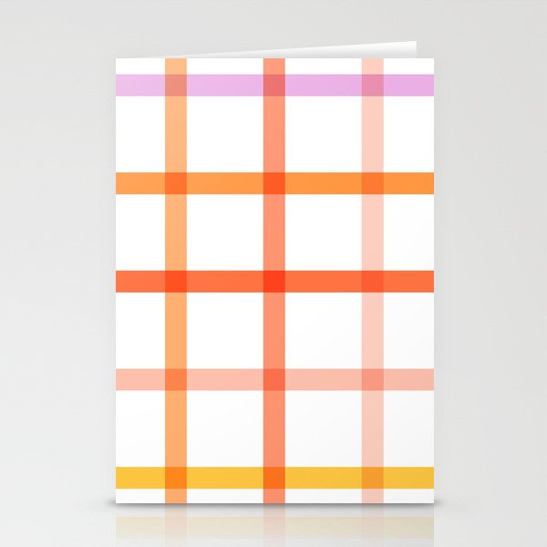 Retro Peachy Pink Summer Check Pattern Stationery Card Gallery Image 2