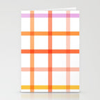 Retro Peachy Pink Summer Check Pattern Stationery Card Gallery Image 2