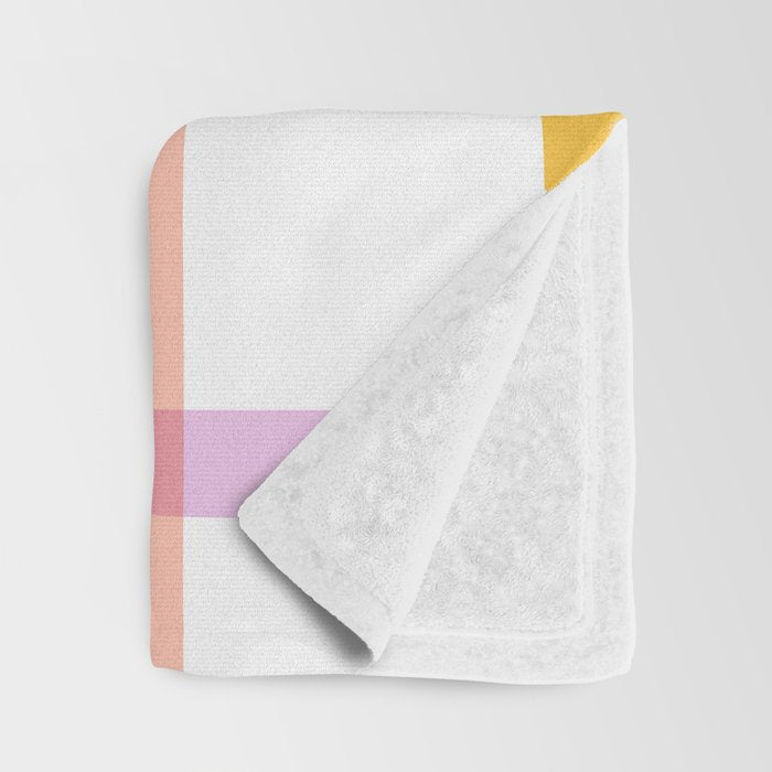 Retro Peachy Pink Summer Check Pattern Throw Blanket Gallery Image 3