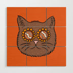 Brown Groovy Cat Wood Wall Art Gallery Image 1