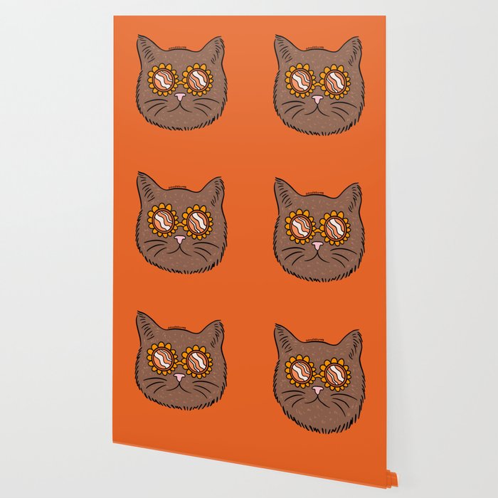 Brown Groovy Cat Wallpaper Gallery Image 2