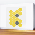 Yellow Honeycomb Wall Mural Gallery Image 2