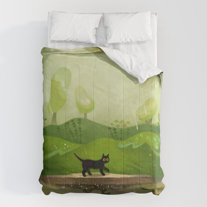 Kitty on a rainy day Comforter Gallery Image 6