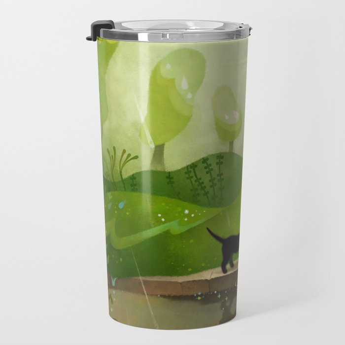Kitty on a rainy day Travel Mug Gallery Image 3