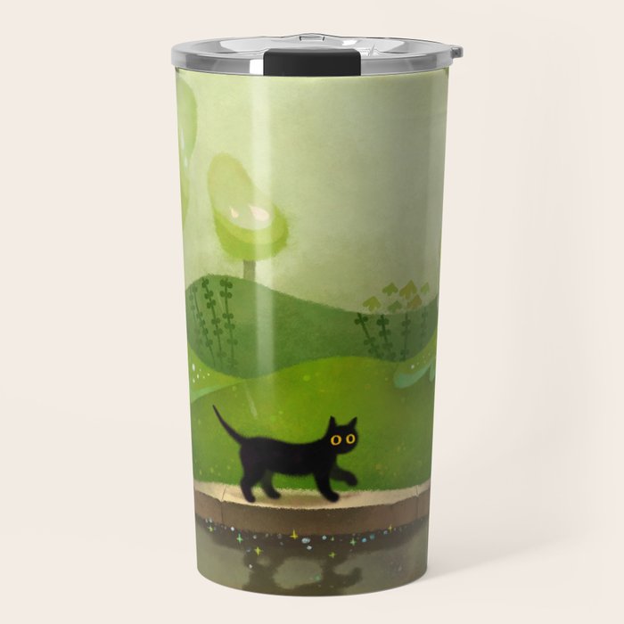 Kitty on a rainy day Travel Mug Gallery Image 1