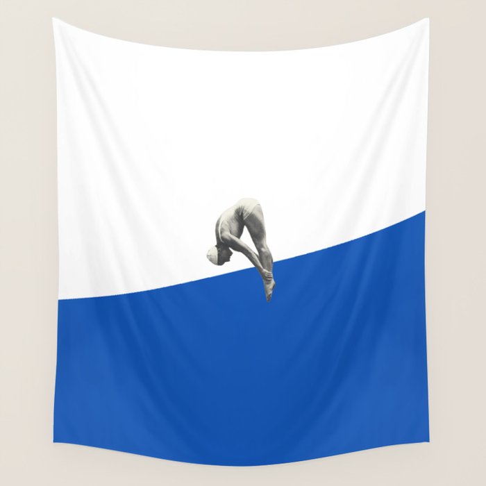 Diver (blue) Wall Tapestry Gallery Image 4