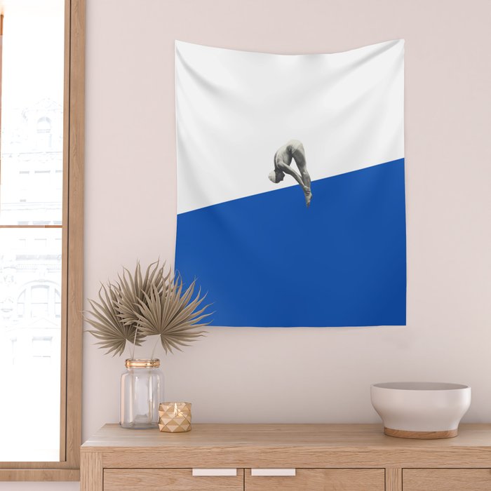 Diver (blue) Wall Tapestry Gallery Image 2
