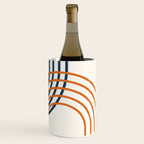 Geometric Lines Rainbow Abstract 5.1 in Navy Blue and Orange Wine Chiller Gallery Image 3