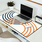 Geometric Lines Rainbow Abstract 5.1 in Navy Blue and Orange Desk Mat Gallery Image 2