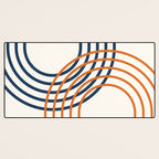 Geometric Lines Rainbow Abstract 5.1 in Navy Blue and Orange Desk Mat Gallery Image 3