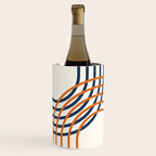 Geometric Lines Rainbow Abstract 5.1 in Navy Blue and Orange Wine Chiller Gallery Image 1