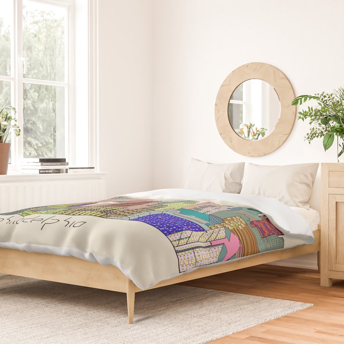 Philadelphia city sklyine Duvet Cover Gallery Image 2