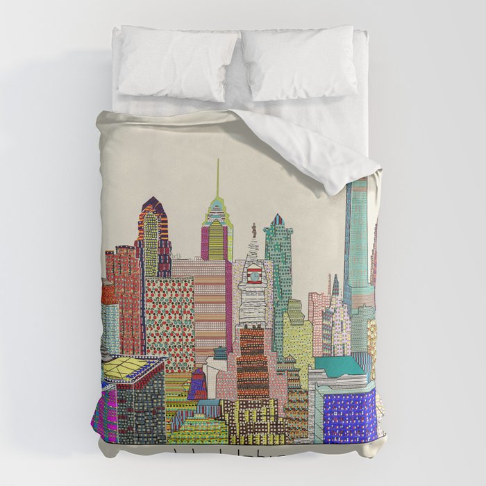 Philadelphia city sklyine Duvet Cover Gallery Image 6
